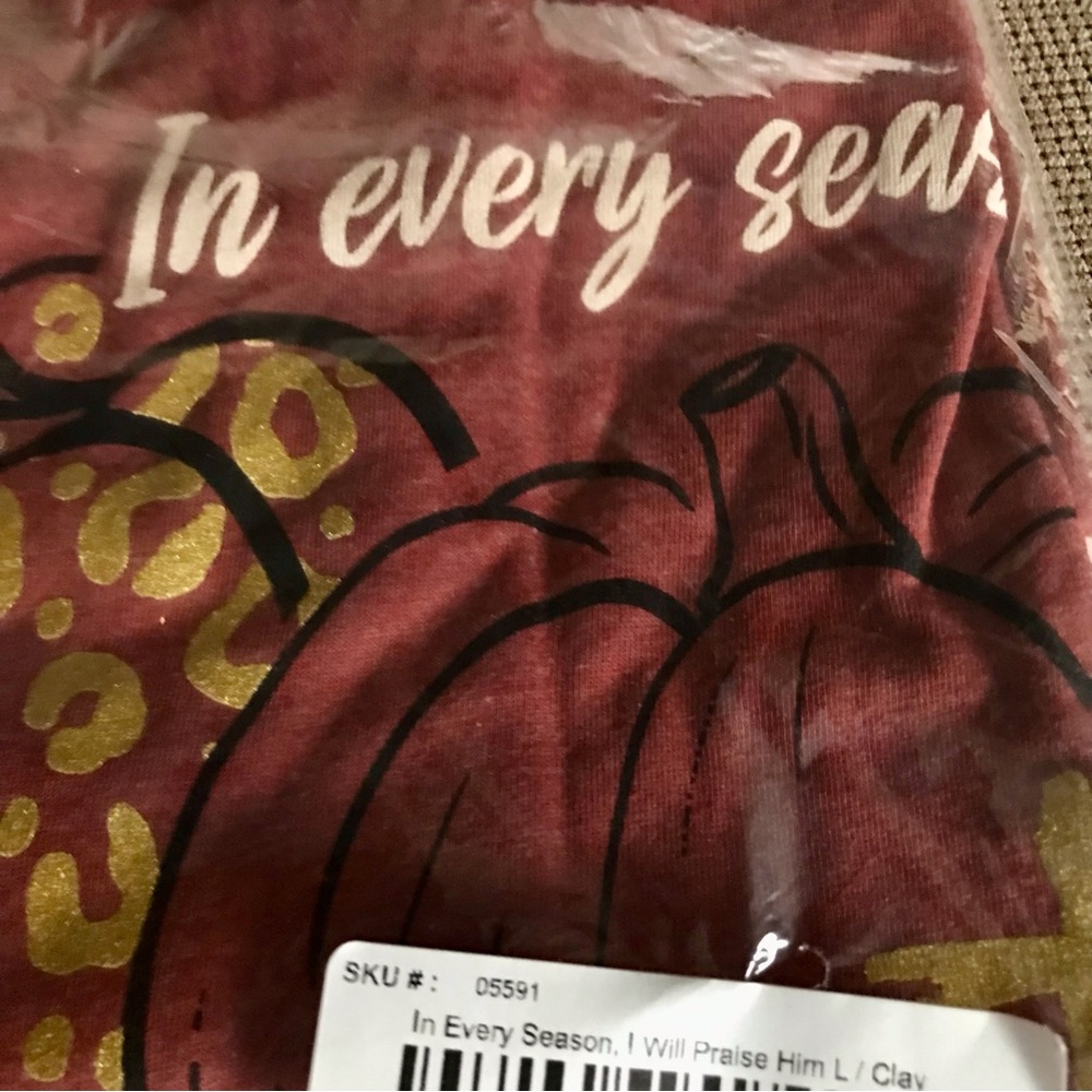 NWT 👉$12 WITH PURCHASE👈  Praise Him EverySeason Fall Autumn Scripture Verse L